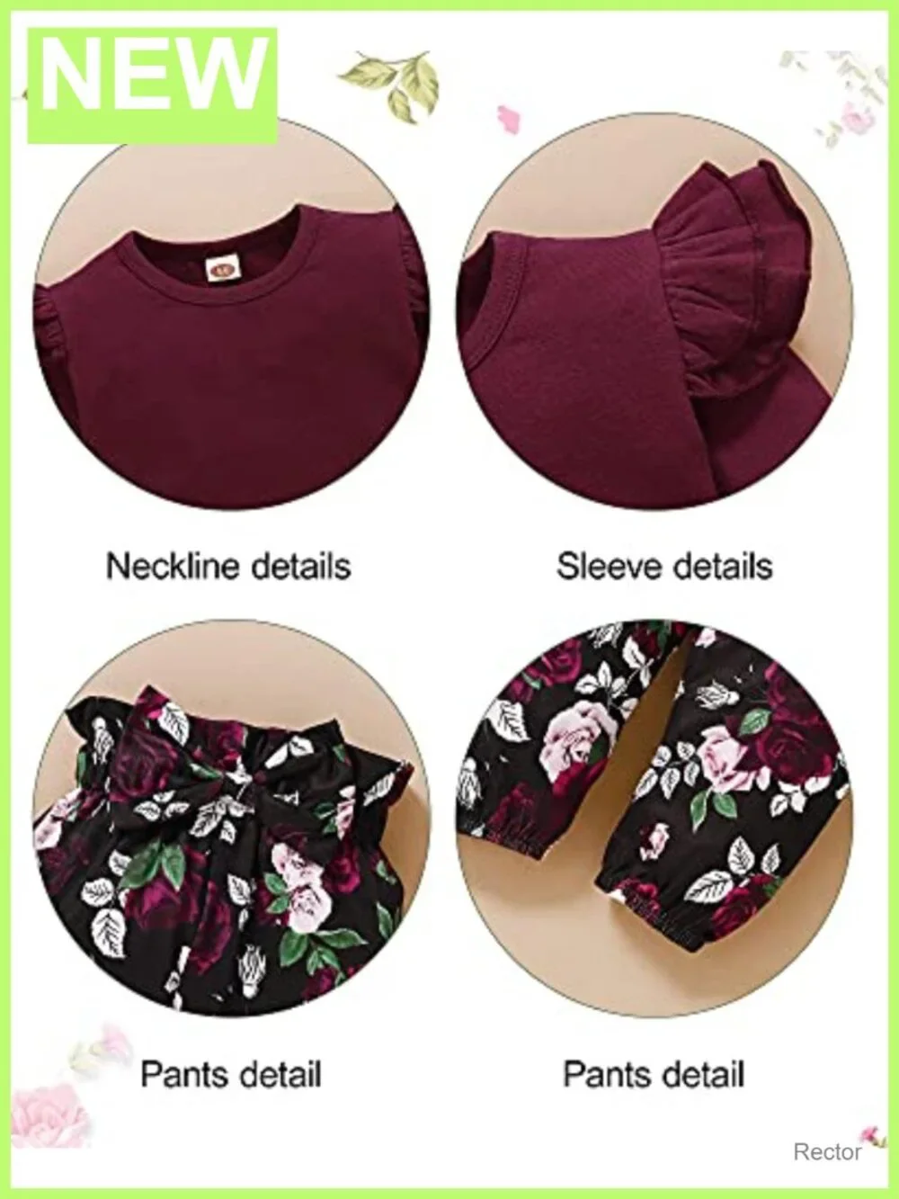 Toddler Girl 3Pc Outfit Set Long Sleeve Top Bow Pants Headband 1-6Y